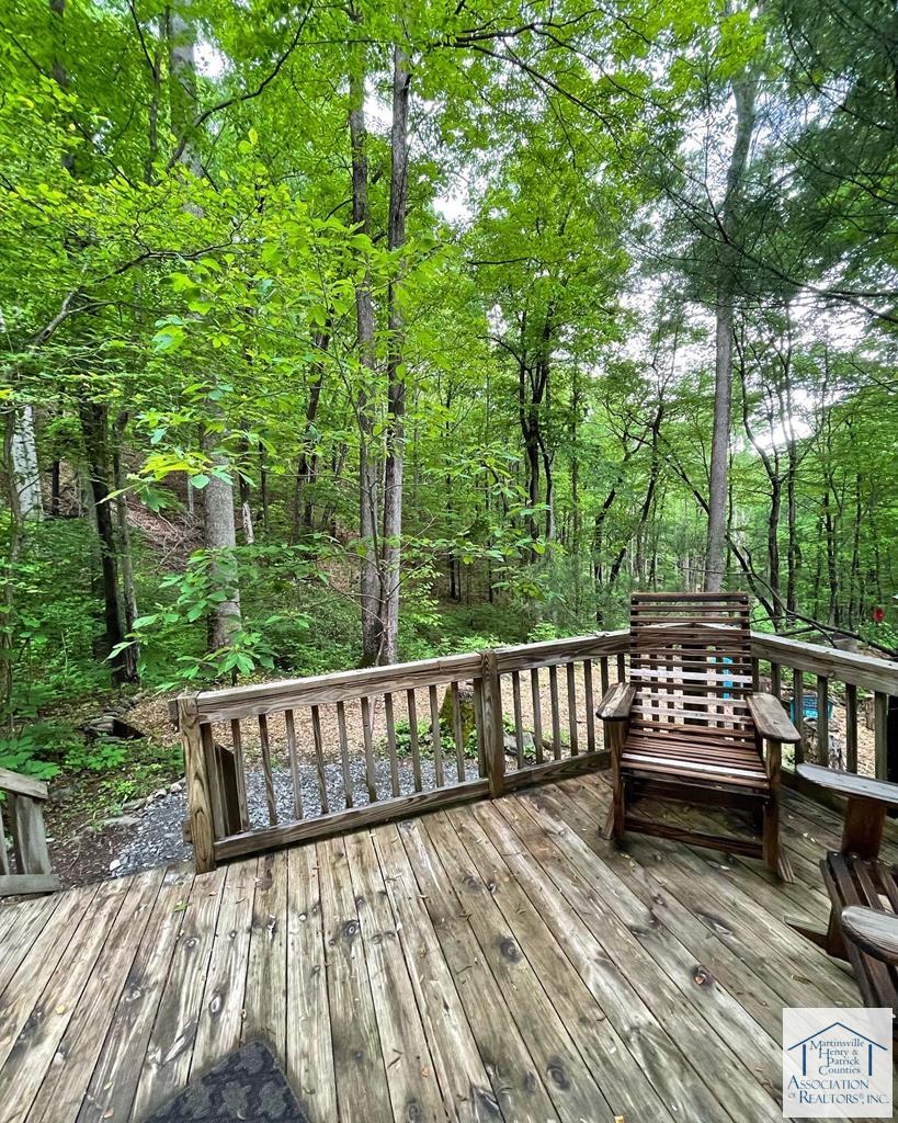 Back deck overlooking nature and creek