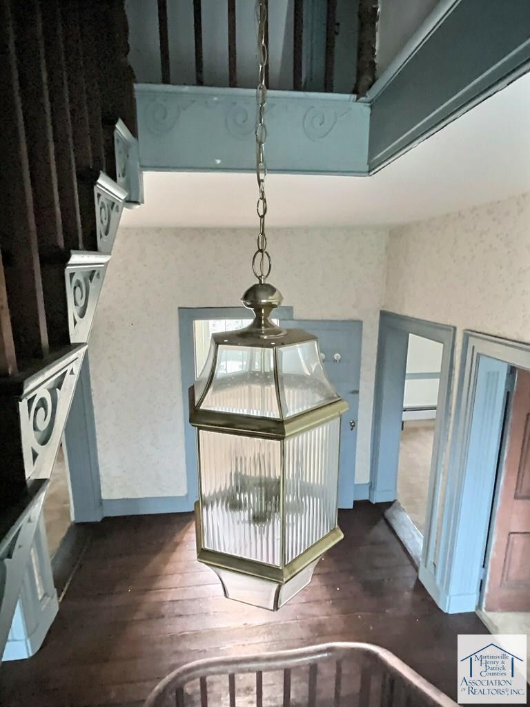 Light fixture Near Staircase. 