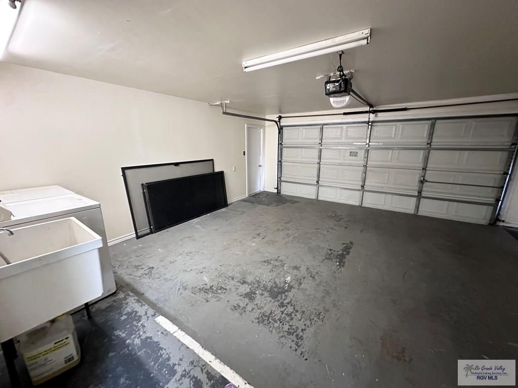 2 car garage and laundry area