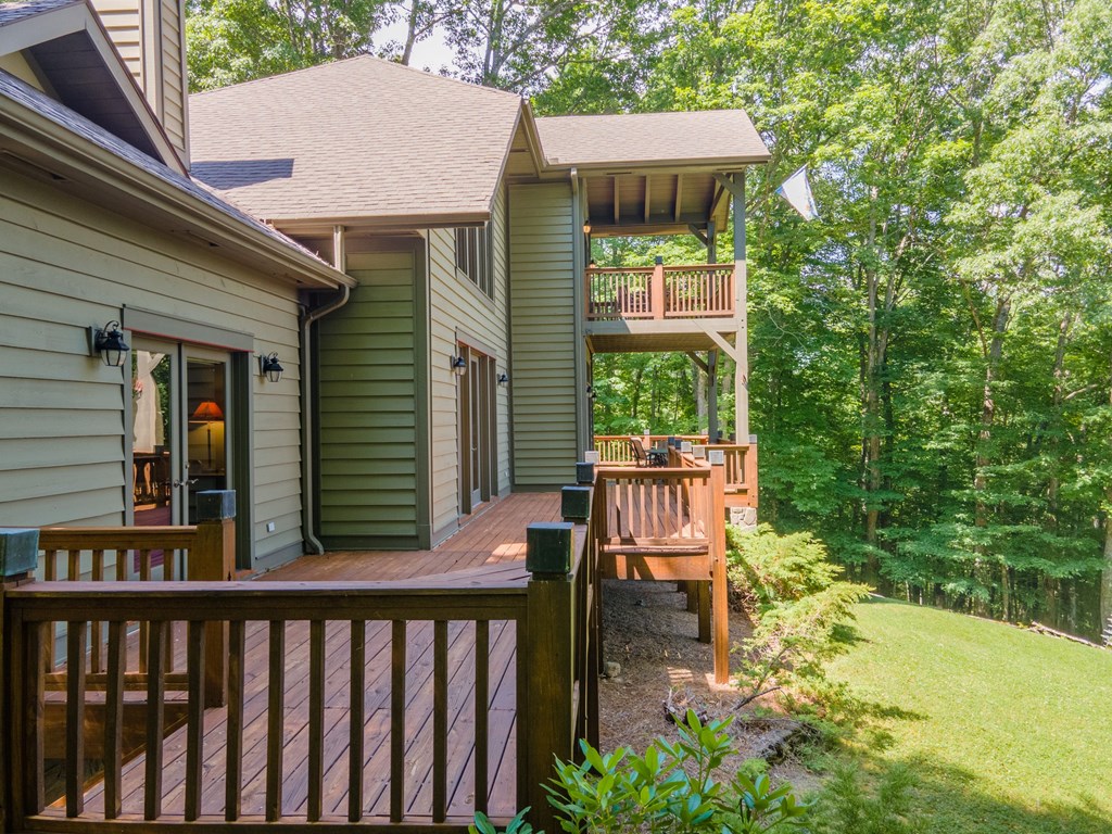 Deck spans the length of the house