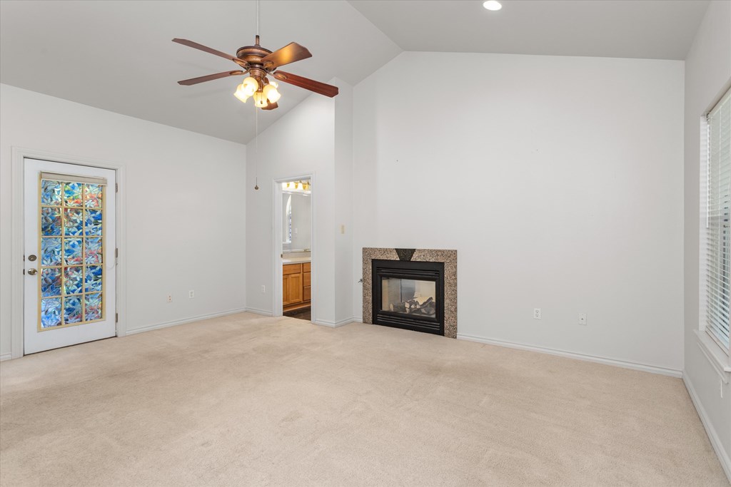 Primary BDR with fireplace/patio entry