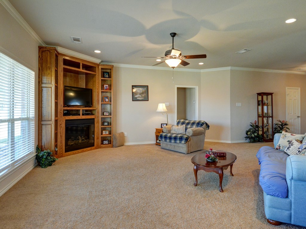 Custom Built-in Electric Fireplace with Bookshelve