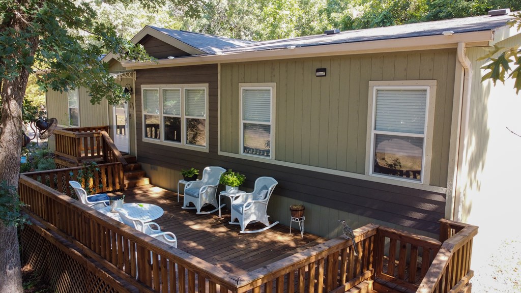 Entrance to home via the large deck.  