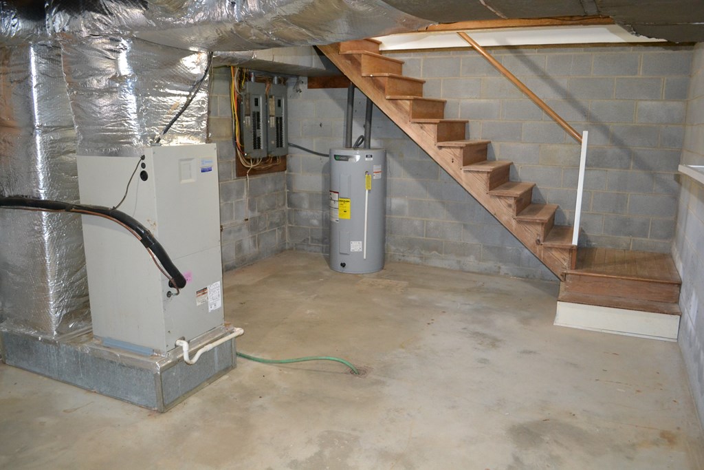 Partial basement for easy access to central vac  