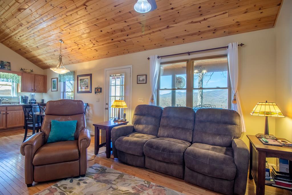 Family Room With a mountain view