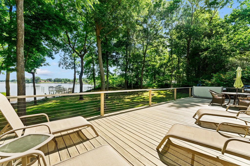 Large deck across the back of the home
