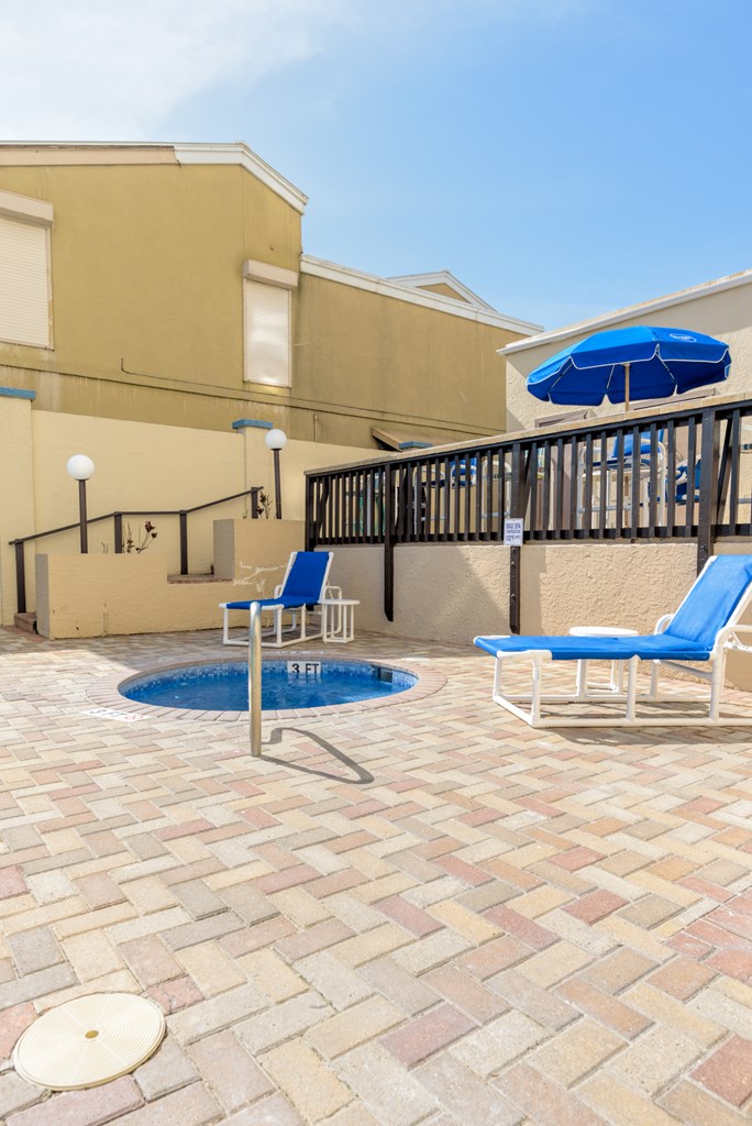 Outdoor pool and hot tub