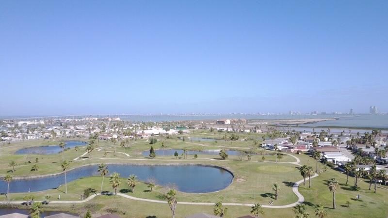 Aerial view of the golf course.