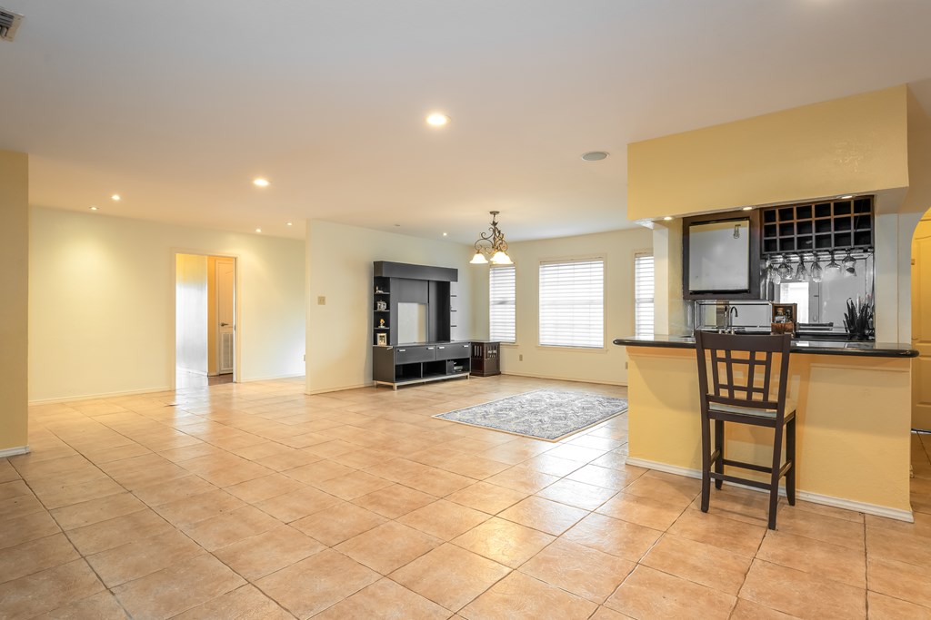 Living room, Dining room and Wet Bar