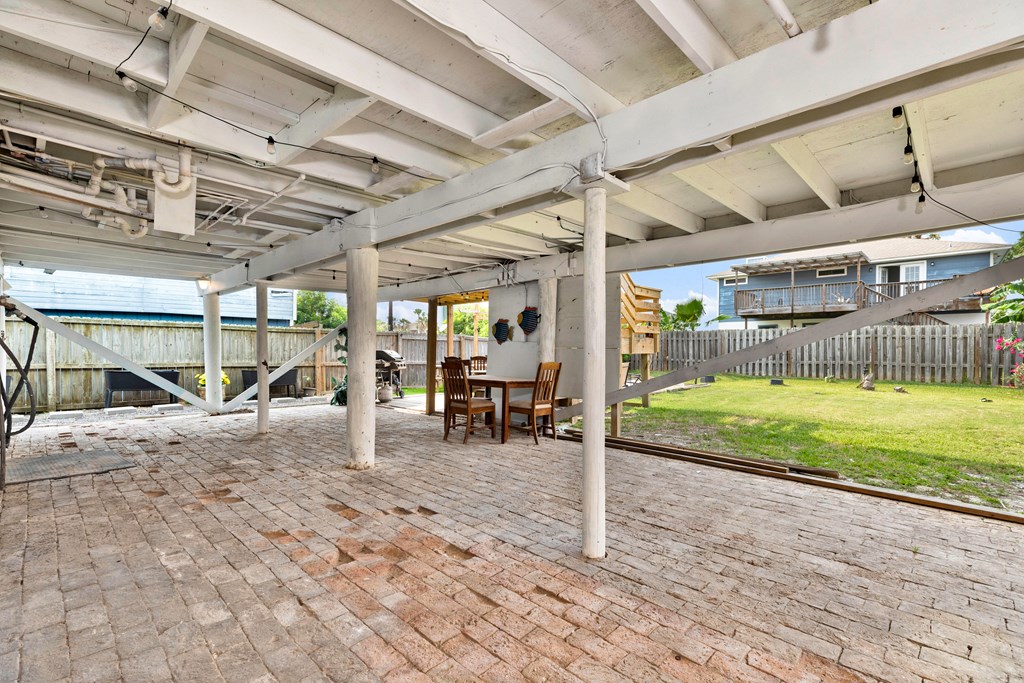 Main level shared covered entertaining area