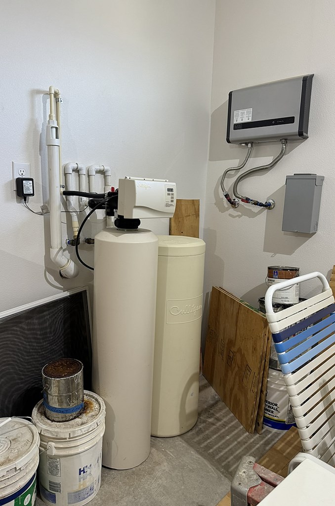Garage - Tankless Water Heater & Water Softener