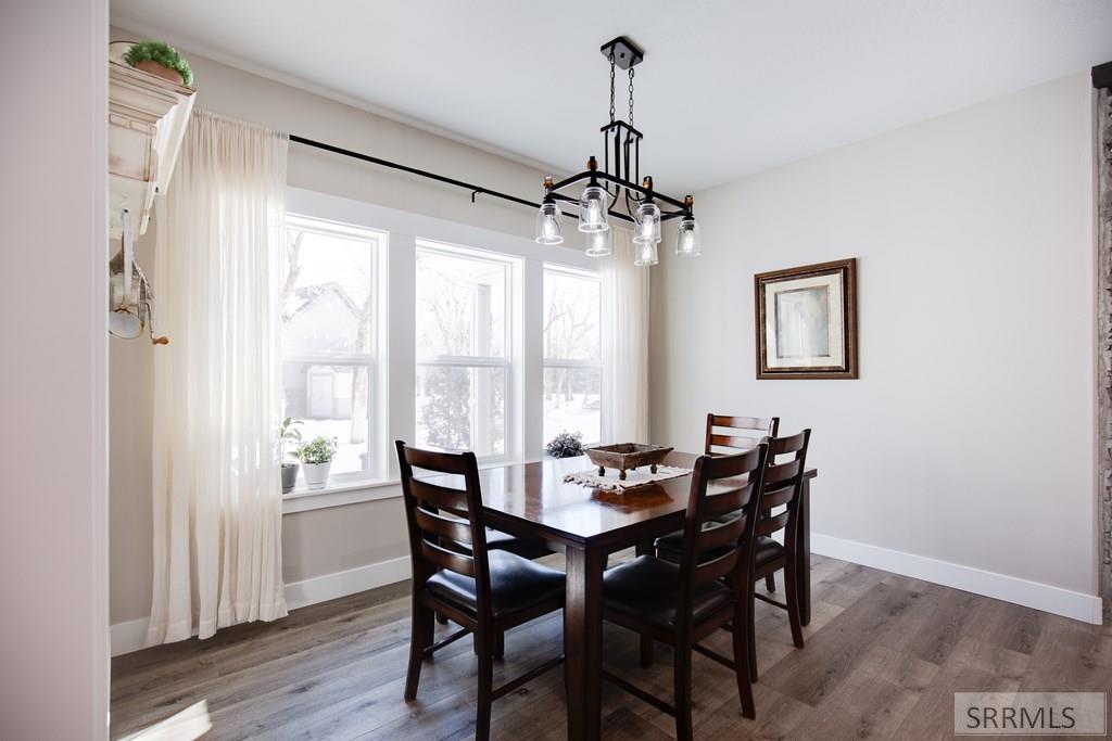 Dining area with views to back yard