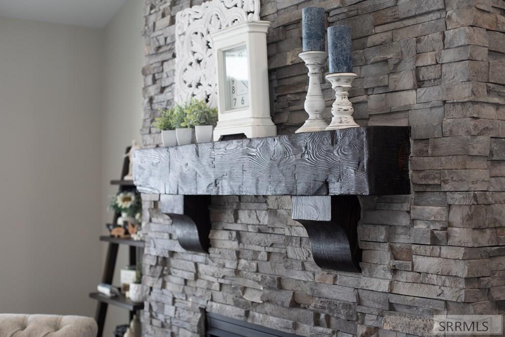 Hand hewn mantel