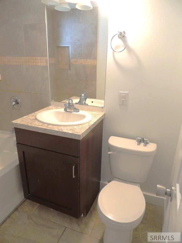 Tile floor in bathroom 