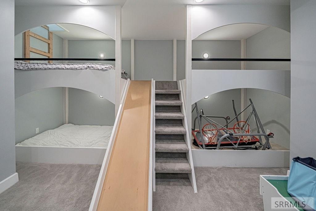 Bedroom with full sized built-in bunks