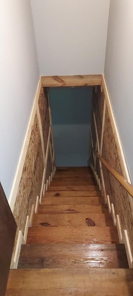 Steps leading to finished walk-out basement