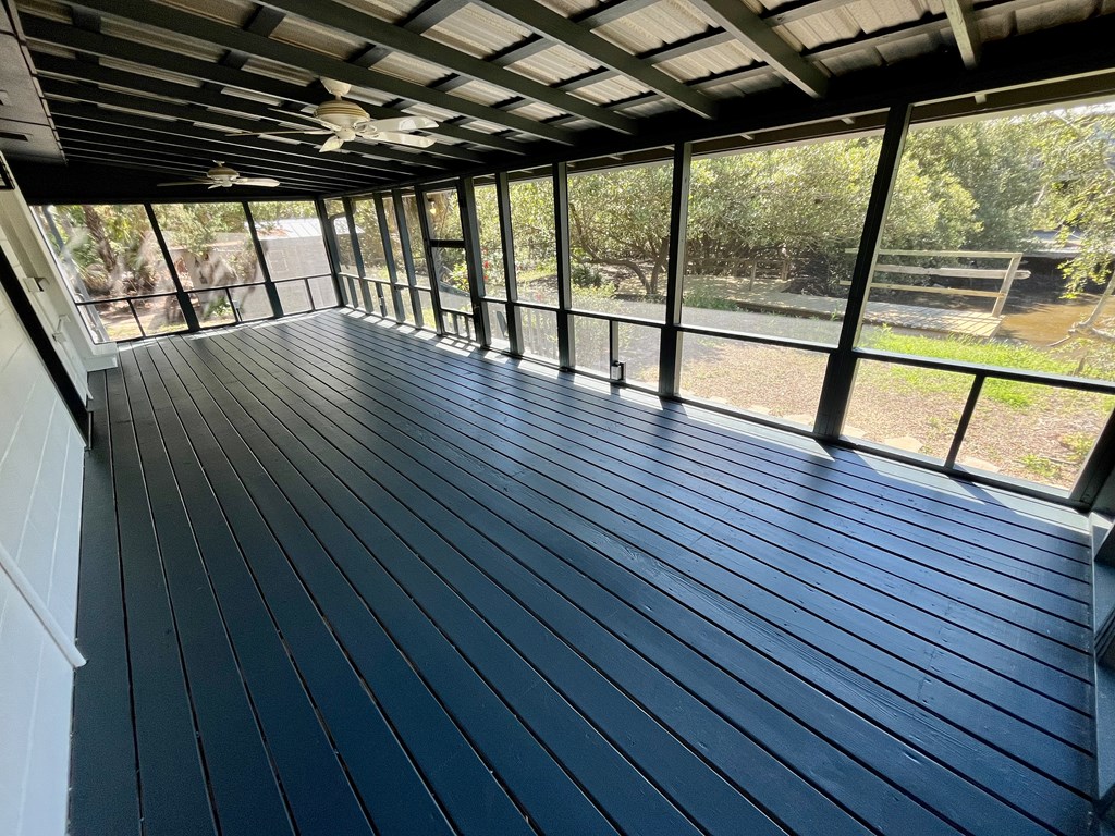 Back Porch with View of Yard and Gulf Canal