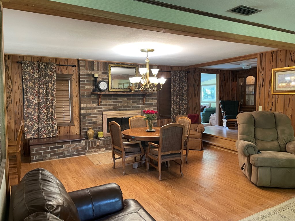 Family dining area and Fireplace