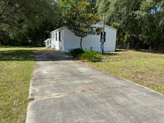 long concrete driveway for parking