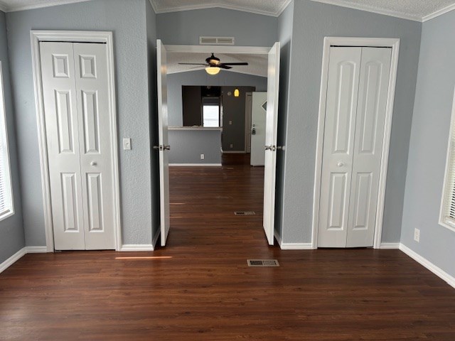 his and her closets in master bedroom