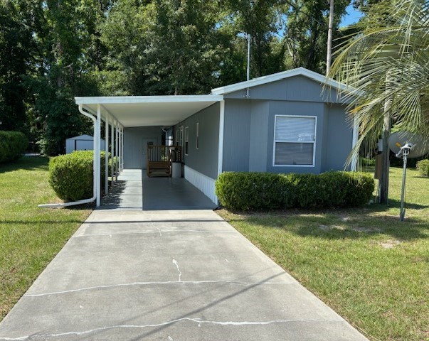 long concrete driveway