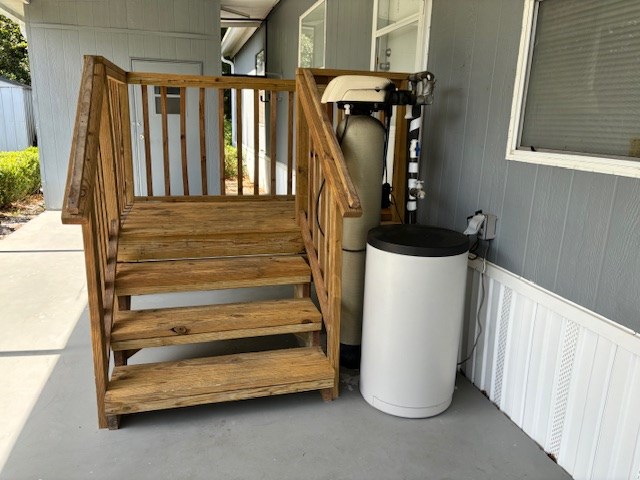 front steps entry/water softener
