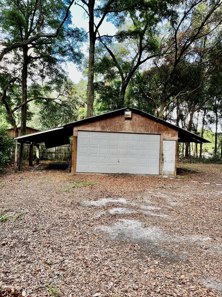 Garage with shop area