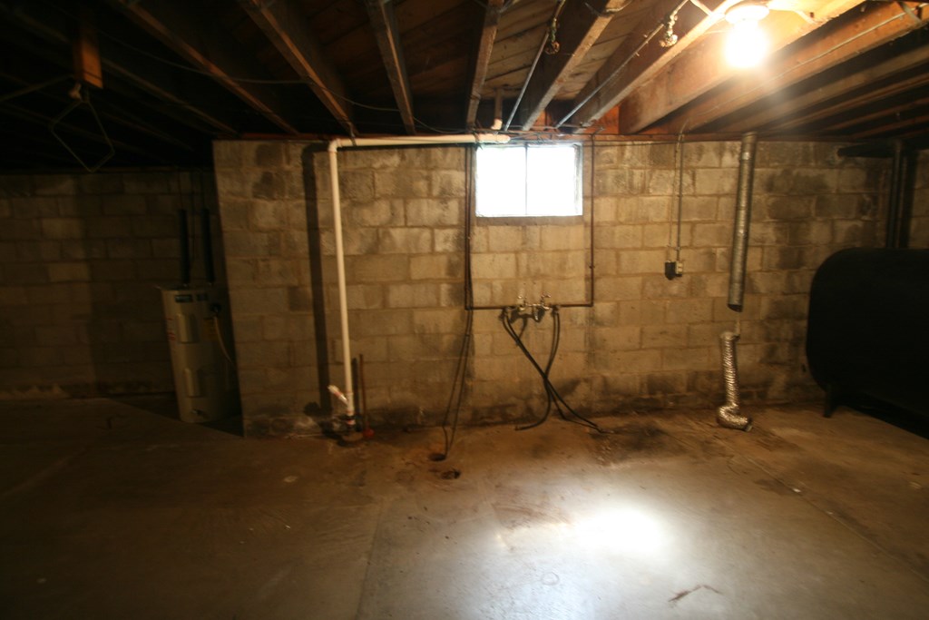 Laundry area in basement