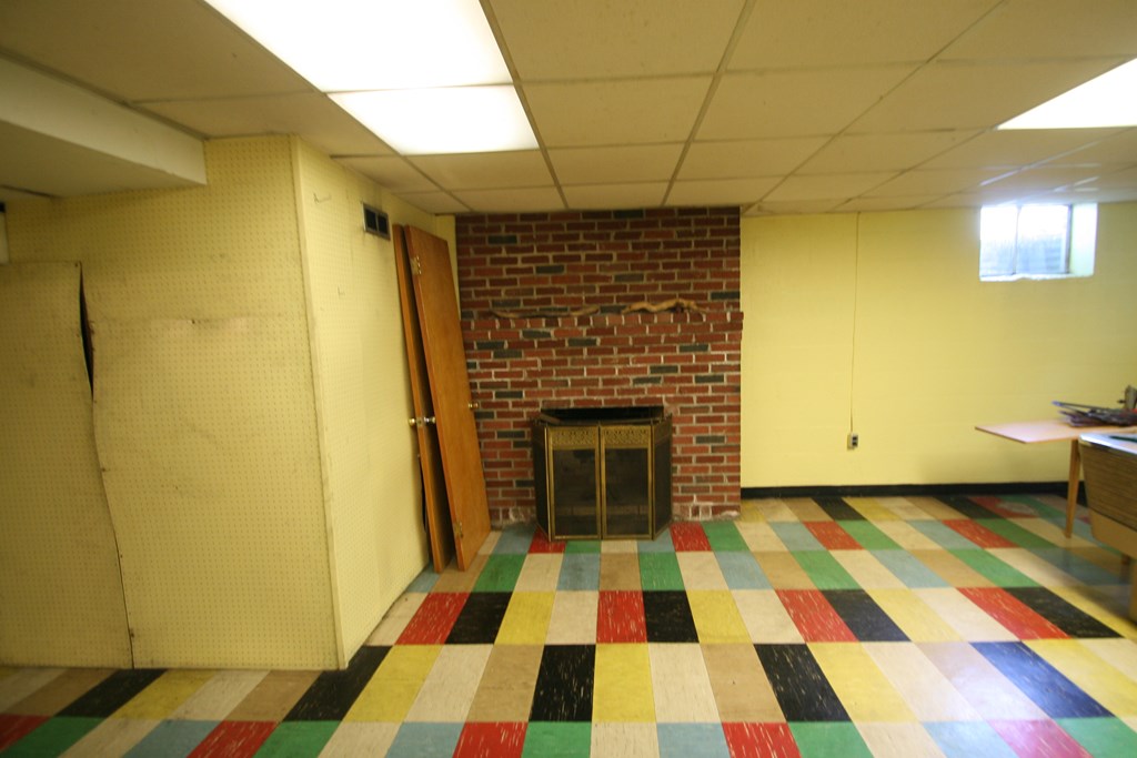 Fireplace in basement finished room